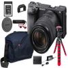 Sony Alpha a6400 Mirrorless Digital Camera with 18-135mm Lens - Bundle with Shoulder Bag, 64GB SD Card, Cleaning Kit, SD Card Case, Tripod, Corel PC Software Kit, and More (16 Items) view 1