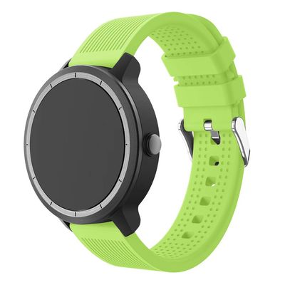 Compatible for Garmin Vivoactive 3, Solid Colored Silicone Material Smart Watch Band Replacement (Green)