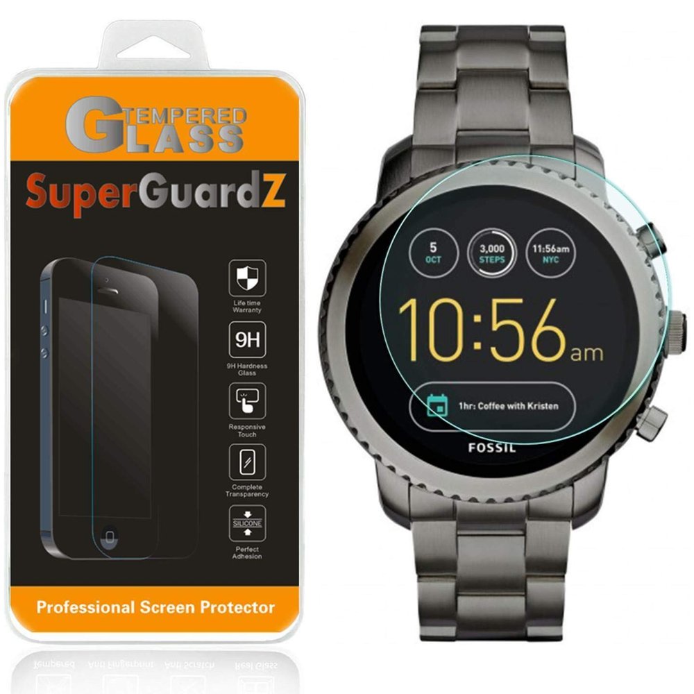 [3-Pack] for Garmin Forerunner 935 / Fossil Q Explorist HR (Gen 4) Screen Protector Tempered Glass, SuperGuardZ, 9H, 0.3mm, Anti-Scratch, Anti-Bubble, Anti-Fingerprint [Lifetime Replacement]