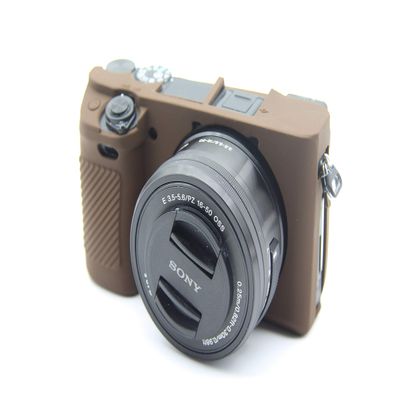 A6400 Case, BolinUS Fullbody Ultra-Thin Lightweight Rubber Soft Silicone Housing Case Bag Cover for Sony Alpha A6300 A6400 (Coffee)