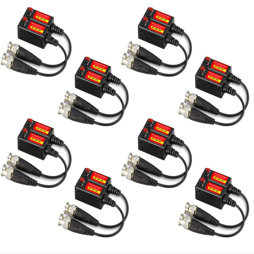 Evertech 8 Pairs Split Joint Mini CCTV BNC HD-CVI/TVI/AHD Passive Video Balun Transceiver