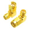 10Pcs RP SMA Male to SMA Female Jack Right Angle 90 Degree Gold Plating Coaxial Connector Adapter view 1