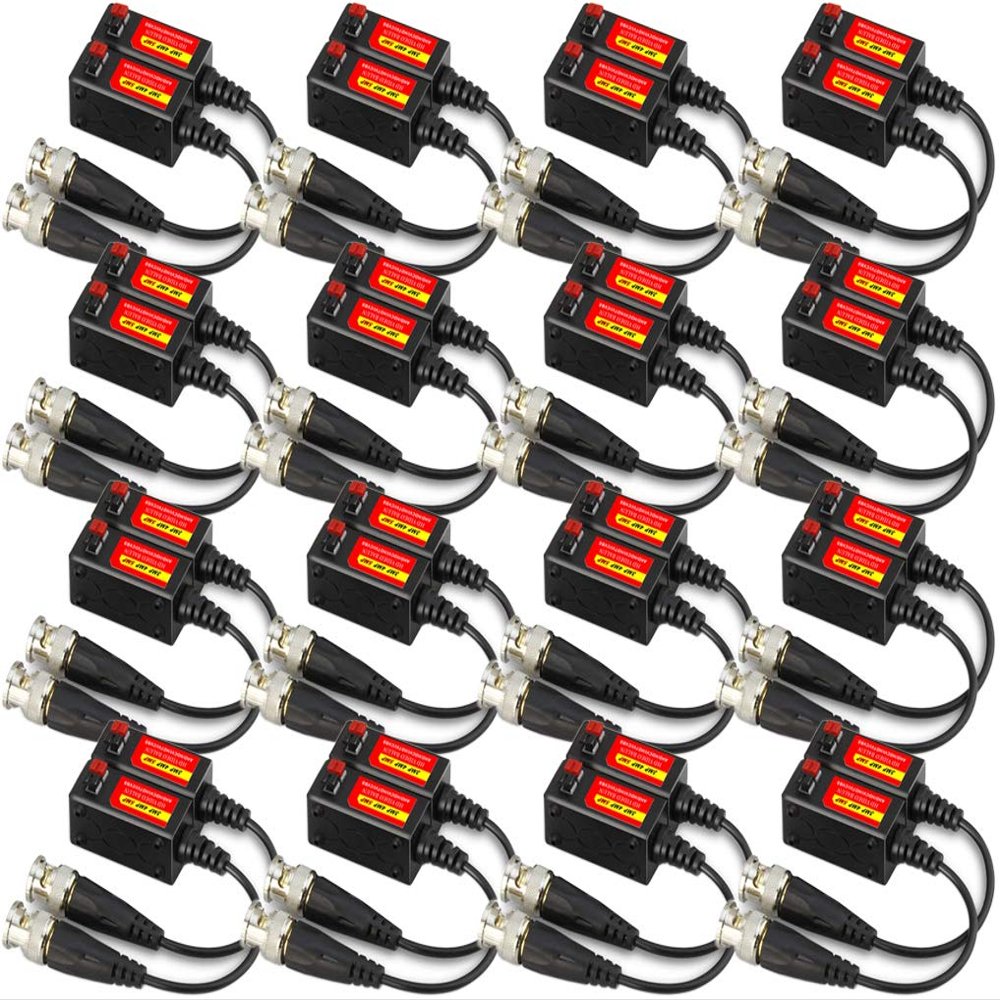 Evertech 16 Pairs 5MP Split Joint Mini CCTV BNC HD-CVI/TVI/AHD Passive Video Balun Transceiver