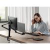 Viozon Monitor and Laptop Mount, 2-in-1 Adjustable Dual Arm Desk Mounts Single Desk Arm Stand/Holder for 17 to 32 Inch LCD Computer Screens, Extra Tray Fits 12 to 17 inch Laptops (Black) view 2