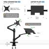 Viozon Monitor and Laptop Mount, 2-in-1 Adjustable Dual Arm Desk Mounts Single Desk Arm Stand/Holder for 17 to 32 Inch LCD Computer Screens, Extra Tray Fits 12 to 17 inch Laptops (Black) view 3