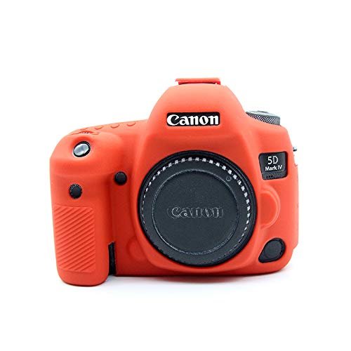 5D Mark IV Case, BolinUS Fullbody Ultra-Thin Lightweight Rubber Soft Silicone Housing Case Bag Cover for Canon EOS 5D Mark IV 5D4 (Red)