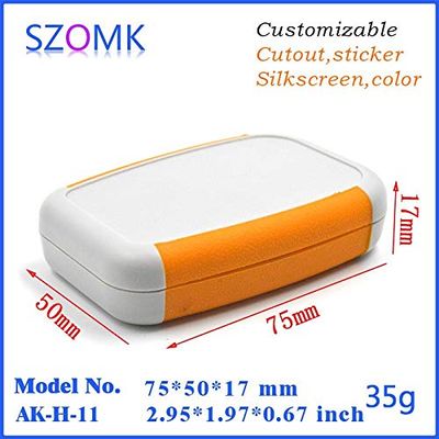 Gimax 10 pcs/lot small electronics abs orange color enclosures case with Silicone rings 70x50x17mm which abs plastic enclosures