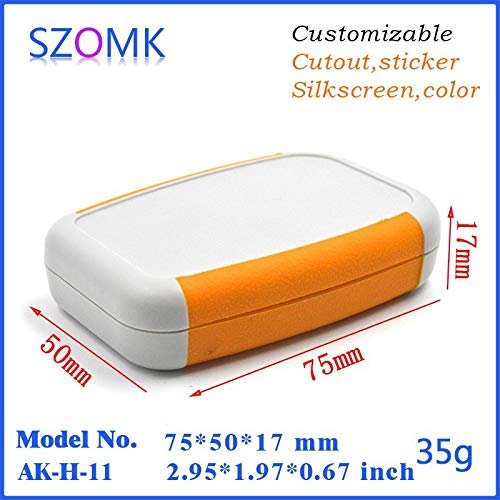 Gimax 10 pcs/lot small electronics abs orange color enclosures case with Silicone rings 70x50x17mm which abs plastic enclosures