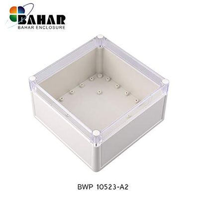 Gimax BWP 10523-A1 waterproof IP68 plastic gray enclosure box with clear cover PC and ABS material