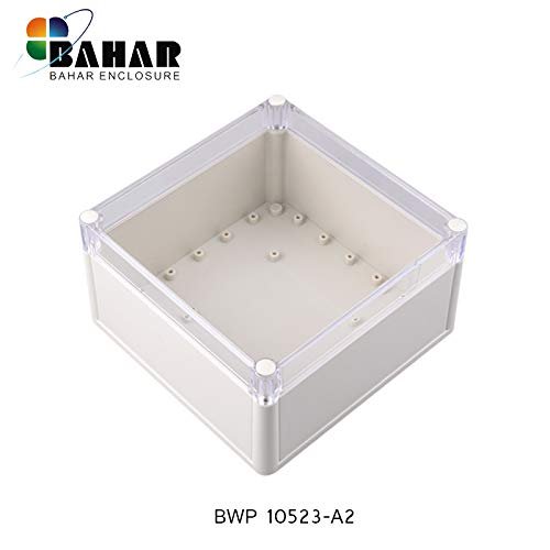 Gimax BWP 10523-A1 waterproof IP68 plastic gray enclosure box with clear cover PC and ABS material