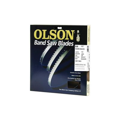 Olson 64.5" Long X1/2" Wide .025" Thick- 18TPI - Hard Back Band Saw Blade