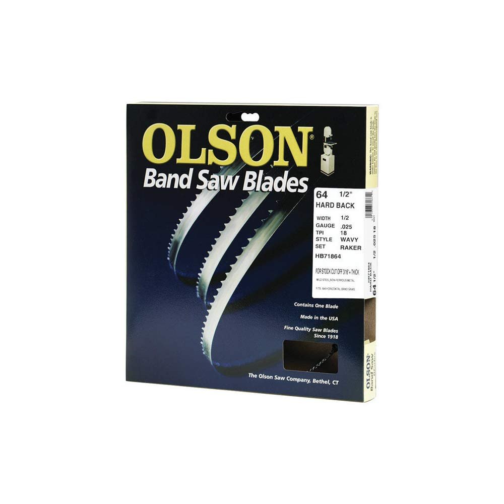 Olson 64.5" Long X1/2" Wide .025" Thick- 18TPI - Hard Back Band Saw Blade