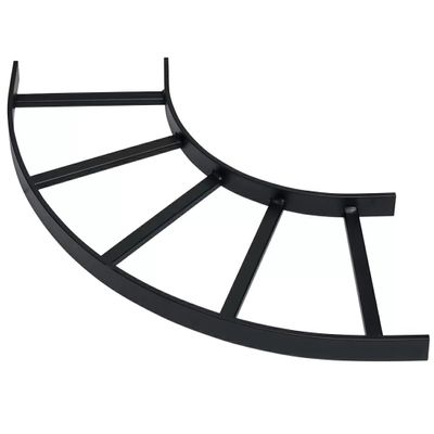 Lowell CL-12HT Cable Ladder Horizontal Turn, 12 Inches Wide; Sides: 1.5 x 0.375 x .06 Wall Tubular Steel; Rungs: 1 x 0.5 x .06 Wall Tubular Steel; Black Finish