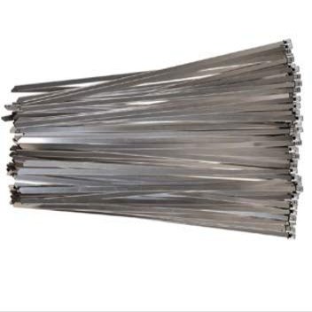 100-500pc 5"-26" Stainless Steel Metal Cable Ties 200-350LB Cable Zip Tie, UV Resistant, Low Profile (500, 14" 200lb)