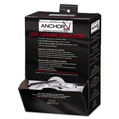 Lens Cleaning Towelettes, 5 in x 8", White, 100/Box [ESS]