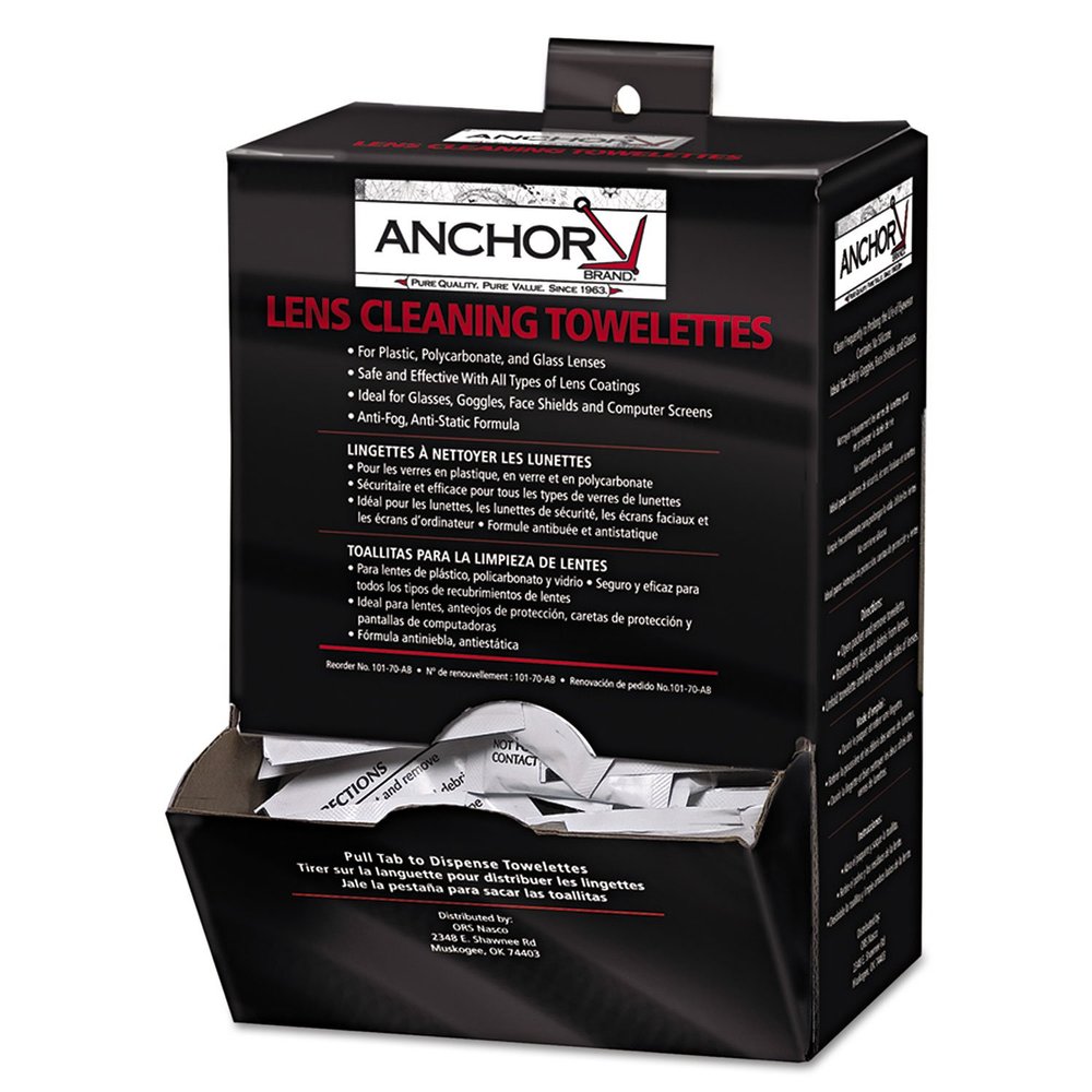 Lens Cleaning Towelettes, 5 in x 8", White, 100/Box [ESS]