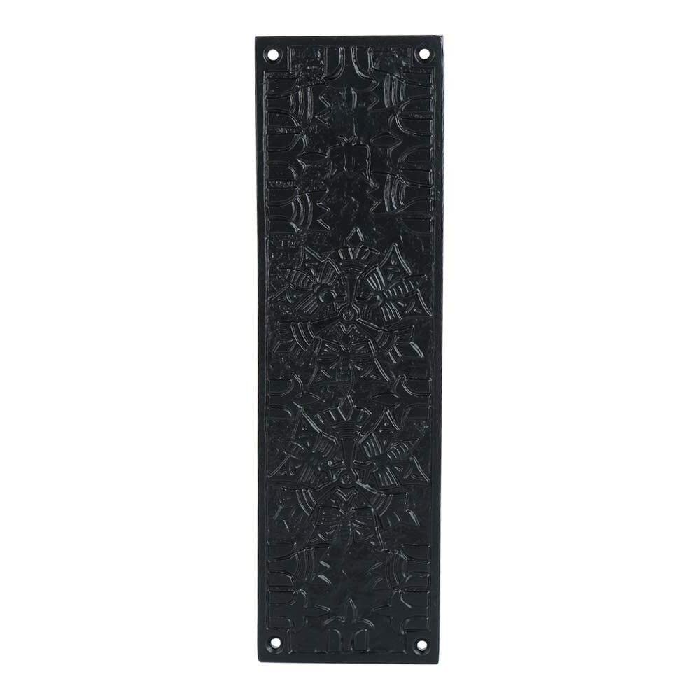 A29 Push Plate with Black Powder Coat Finish Heavy Duty Easy Installation Hardware | Single Unit | 10 1/4 inch Height X 3 inch Width
