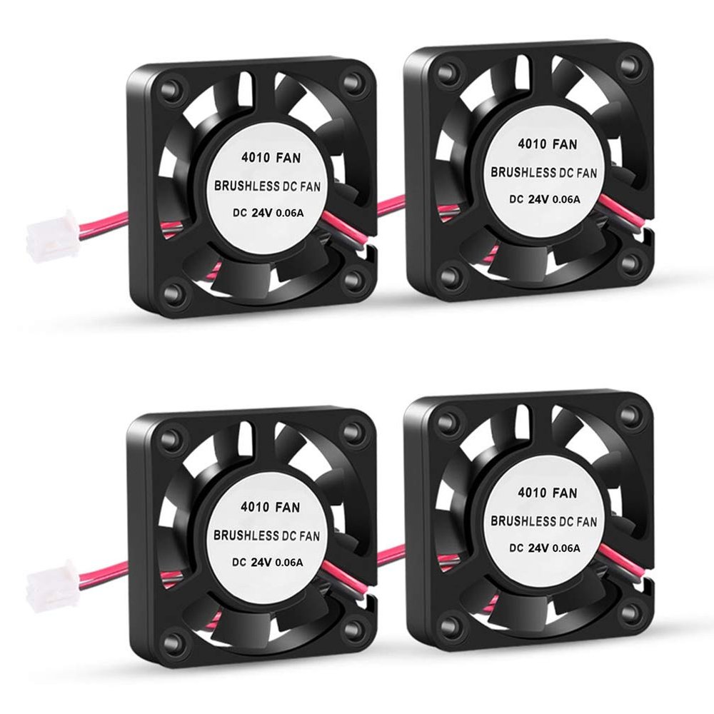 3D Printer Cooling Fan, 40mm x 40mm x 10mm Blower Cooling Fan with 2 Pin Terminal for Hotend Extruder Heatsinks Makerbot MK7 MK8 CPU Chip (24V 0.06A)