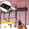2 Packs Cable Management Tray, 16" Under Desk Organizer for Wire Organization, Metal Holder for Desktop Computer Home Office Kitchen Workstation to Cover and Hide Power Strips (Black) view 3