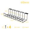 2 Packs Cable Management Tray, 16" Under Desk Organizer for Wire Organization, Metal Holder for Desktop Computer Home Office Kitchen Workstation to Cover and Hide Power Strips (Black) view 4
