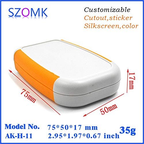 Gimax 10 pcs, small plastic enclosure for electronic plastic case 755017mm mini plastic enclosure box 2015 electronics new - (Color: orange)