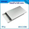 Gimax 4pcs/lot silvery aluminium control housing enclosure electrical instrument cabinet 1667120mm - (Color: silver-110 mm length) view 1