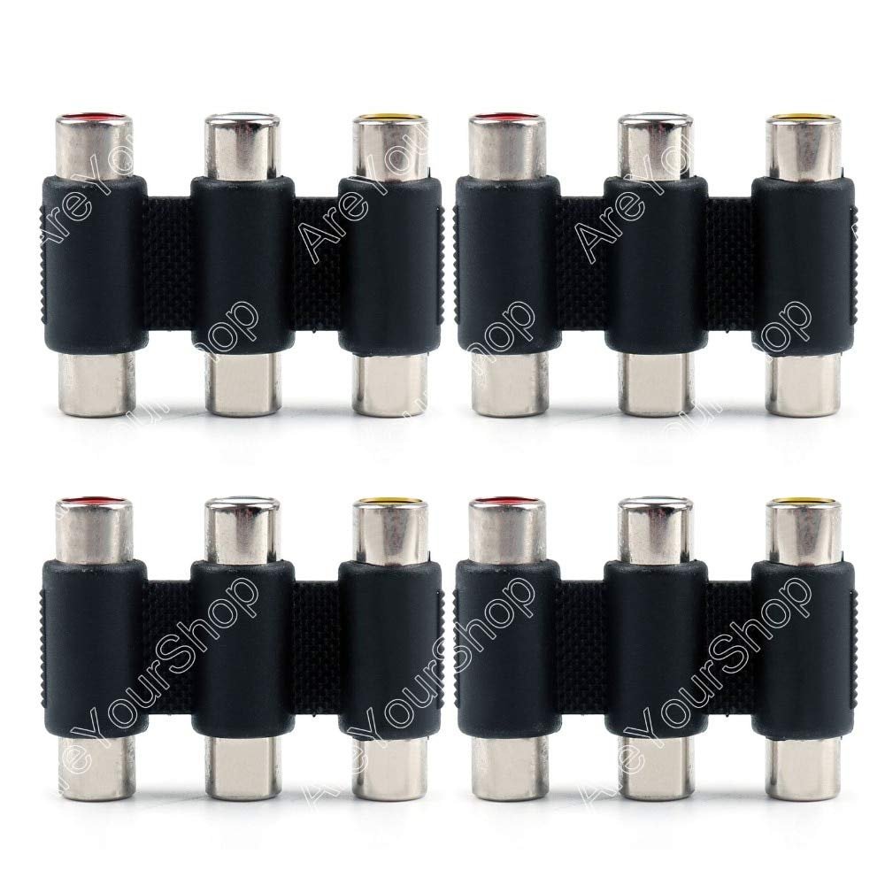 Gimax Sale 50 Pcs 3 RCA Female Jack To 3 RCA Female Jack Connector Long About 30mm minijack p
