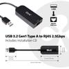 Club 3D CAC-1420 USB 3.2 Gen1 Type C to RJ45 2.5Gbps Adapter M/F view 2