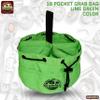 Graintex 18 Pockets Grab Bag Rip-stop Canvas Drawstring Closure, Small Part Organizer Pouch, Small Tools, Screws, Parts, Parachute Tool Bag for Efficient Storage - Lime Green view 2