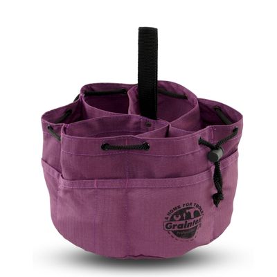 Graintex 18 Pockets Grab Bag Rip-stop Canvas Drawstring Closure, Small Part Organizer Pouch, Small Tools, Screws, Parts, Parachute Tool Bag for Efficient Storage - Purple