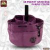 Graintex 18 Pockets Grab Bag Rip-stop Canvas Drawstring Closure, Small Part Organizer Pouch, Small Tools, Screws, Parts, Parachute Tool Bag for Efficient Storage - Purple view 2
