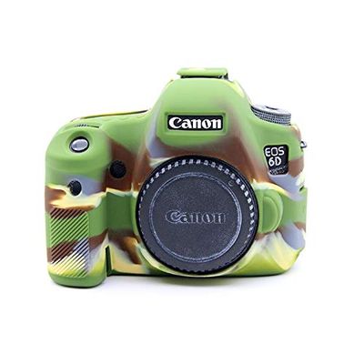6D Case, BolinUS Fullbody Ultra-Thin Lightweight Rubber Soft Silicone Housing Case Bag Cover for Canon EOS 6D (Camouflage)