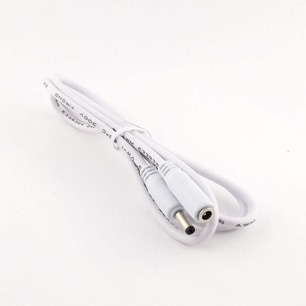 Connectors 10pcs DC Power 3.5mm x 1.35mm Female to Male Camera Extension Adapter Cable 5ft/3ft/10ft/5m White - (Cable Length: 5m, Color: White)