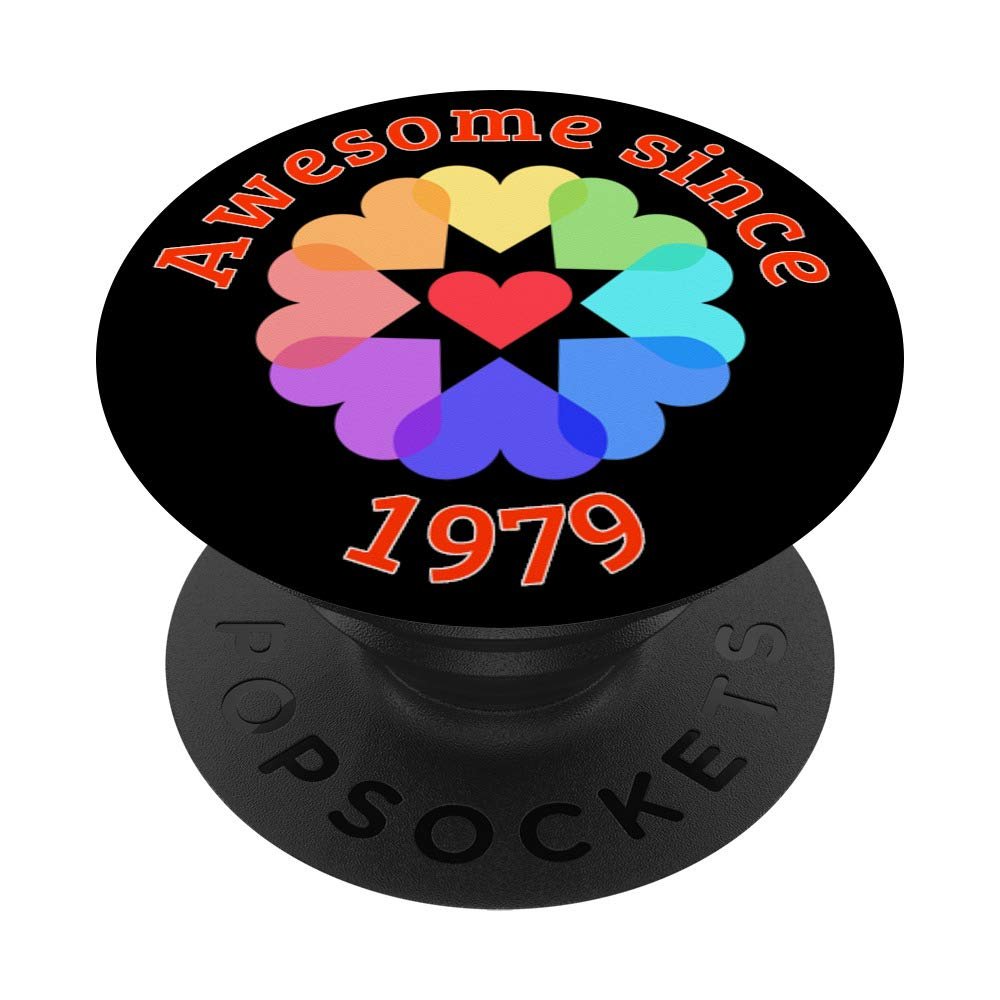 Awesome since 1979 hearts 41st Happy Birthday PopSockets Swappable PopGrip