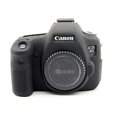 6D Case, BolinUS Fullbody Ultra-Thin Lightweight Rubber Soft Silicone Housing Case Bag Cover for Canon EOS 6D (Black)