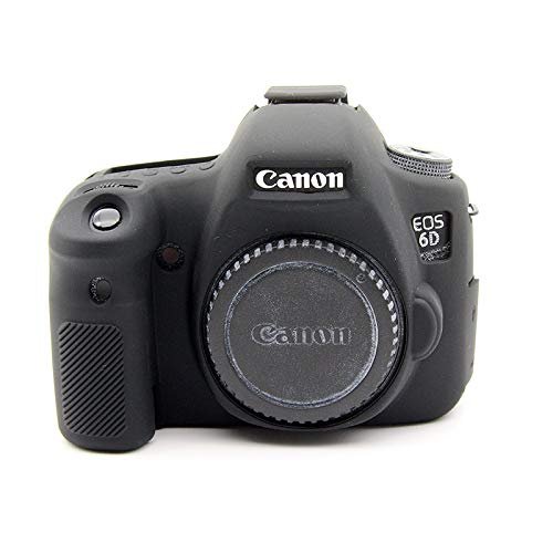 6D Case, BolinUS Fullbody Ultra-Thin Lightweight Rubber Soft Silicone Housing Case Bag Cover for Canon EOS 6D (Black)