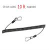 Drchoer Fishing Rod Lanyard for Trolling: 10ft-150LB Saltwater Rod Reel Safety Tether - Retractable Fishing Tool Coil Lanyard for Deep Sea Pole Kayak Paddles Leash - Black view 4