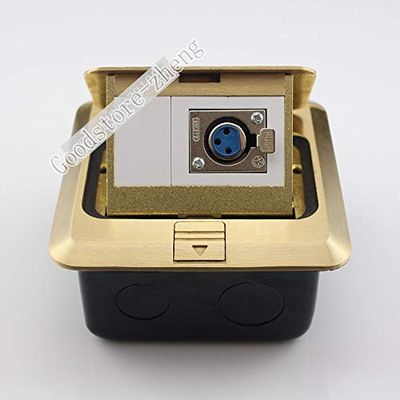 Connectors Bronze Pop-up Floor Box Kit Microphone XLR Female Jack Panel Ground Outlet Socket Receptacle Home Plug Adapter 120mm Brass - (Cable Length: Ground Receptacle)