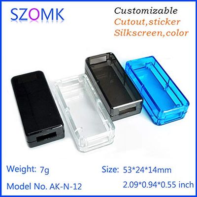 Gimax 20 pcs, 532414mm usb electrical plastic enclosure instrument housing abs usb flash drive plastic case project box - (Color: transparent)