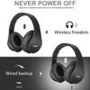 ZIHNIC Bluetooth Headphones Over-Ear, Foldable Wireless and Wired Stereo Headset Micro SD/TF, FM for Cell Phone,PC,Soft Earmuffs &Light Weight for Prolonged Wearing (Black) view 3