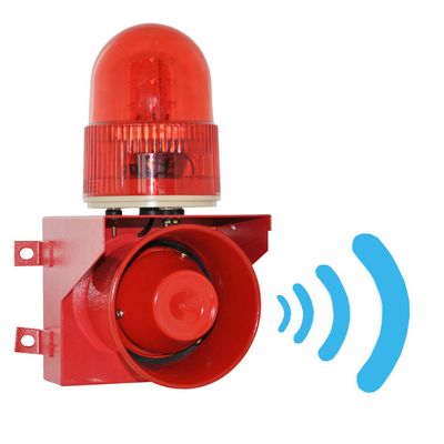 YJINGRUI Industrial Sound and Light Alarm Siren Waterproof/Dustproof Horn Alarm System with 120 db (DC24V)