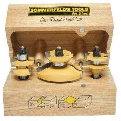 Sommerfeld's 3 Piece Ogee Raised Panel Door Set 1/2-Inch Shank For Cabinet Doors