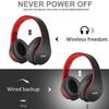 ZIHNIC Bluetooth Headphones Over-Ear, Foldable Wireless and Wired Stereo Headset Micro SD/TF, FM for Cell Phone,PC,Soft Earmuffs &Light Weight for Prolonged Wearing (Black/red) view 2