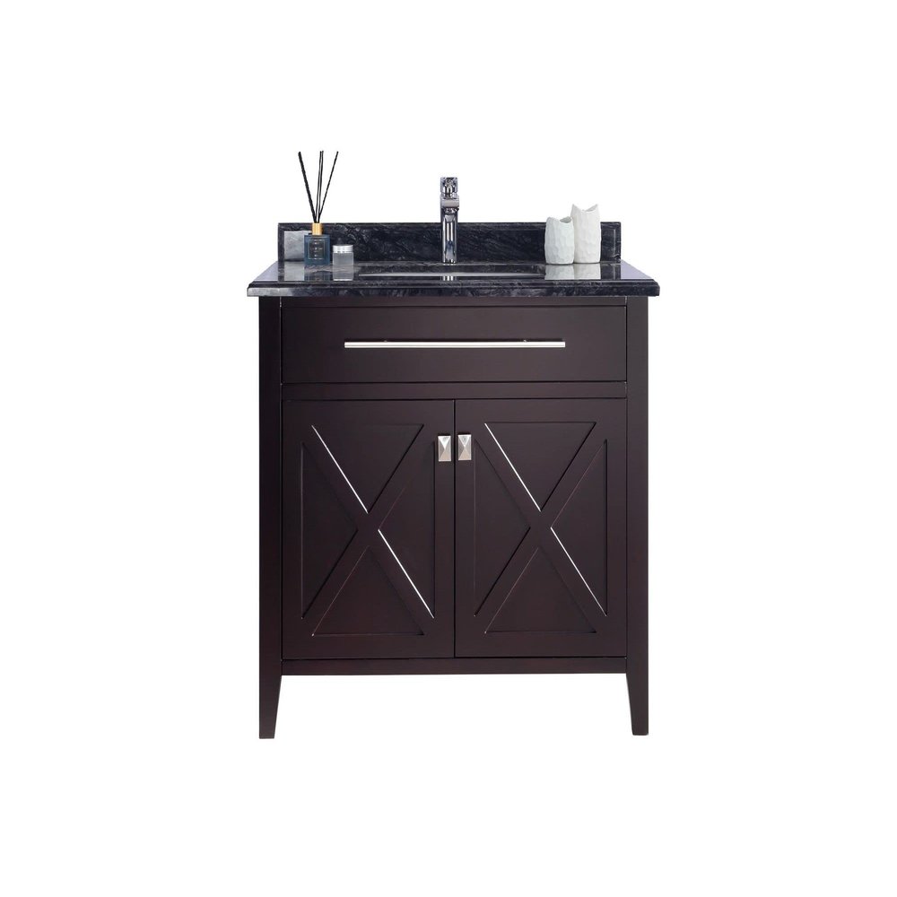 Wimbledon, 36, Brown Cabinet Black Wood Counter