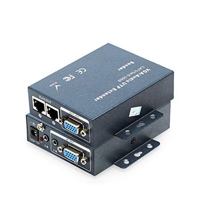 Gimax VGA extender divided into two, 300M range of signal amplifier, vga - RJ45 video extender, with two receiver