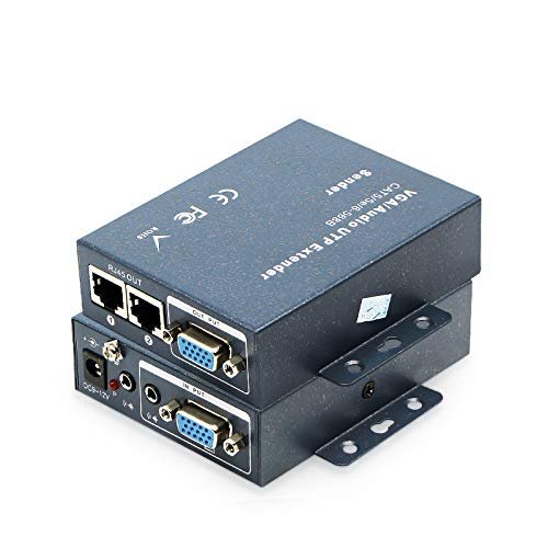Gimax VGA extender divided into two, 300M range of signal amplifier, vga - RJ45 video extender, with two receiver