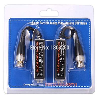 Gimax 100PCS(50 pairs) HD CCTV Via Twisted Pairs Adapter HD CVI/TVI/AHD Passive Video Balun Male BNC to UTP Cat5/5e/6 Network Camera