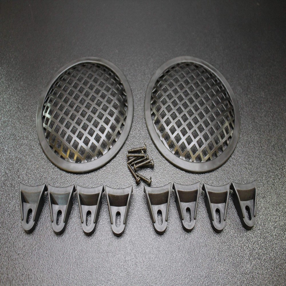 (2) 12 INCH Steel Speaker SUB SUBWOOFER Grill MESH Cover W/Clips Screws GLKT-12