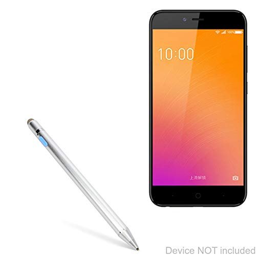 BoxWave Stylus Pen Compatible with 360 N6 Lite - AccuPoint Active Stylus, Electronic Stylus with Ultra Fine Tip - Metallic Silver