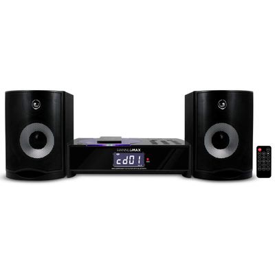 HANNLOMAX HX-1079BT CD Music System, CD Player, PLL FM Radio, Digital Alarm Clock, Bluetooth, Hi-Fi Sound Quality, LCD Display with Backlight, Remote Control Included. (Black)